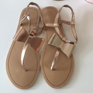 Rose Gold Bow Sandals EUC